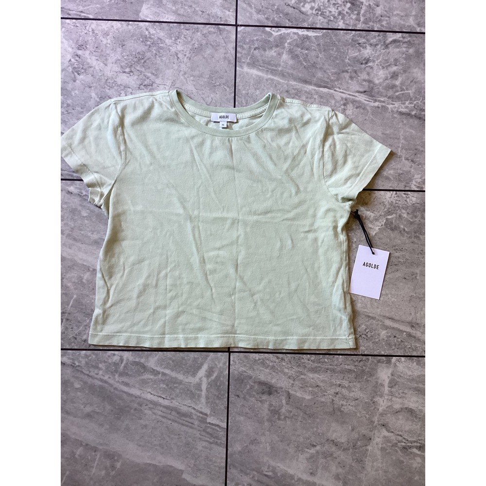 AGOLDE Adine Tee Mint Cream Organic Cotton Short Sleeve T-Shirt A7180-1507 XS